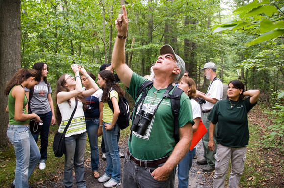 Students from Brazil visit Jug Bay Wildlife Sanctuary with Dr. Lowell Adams ENST